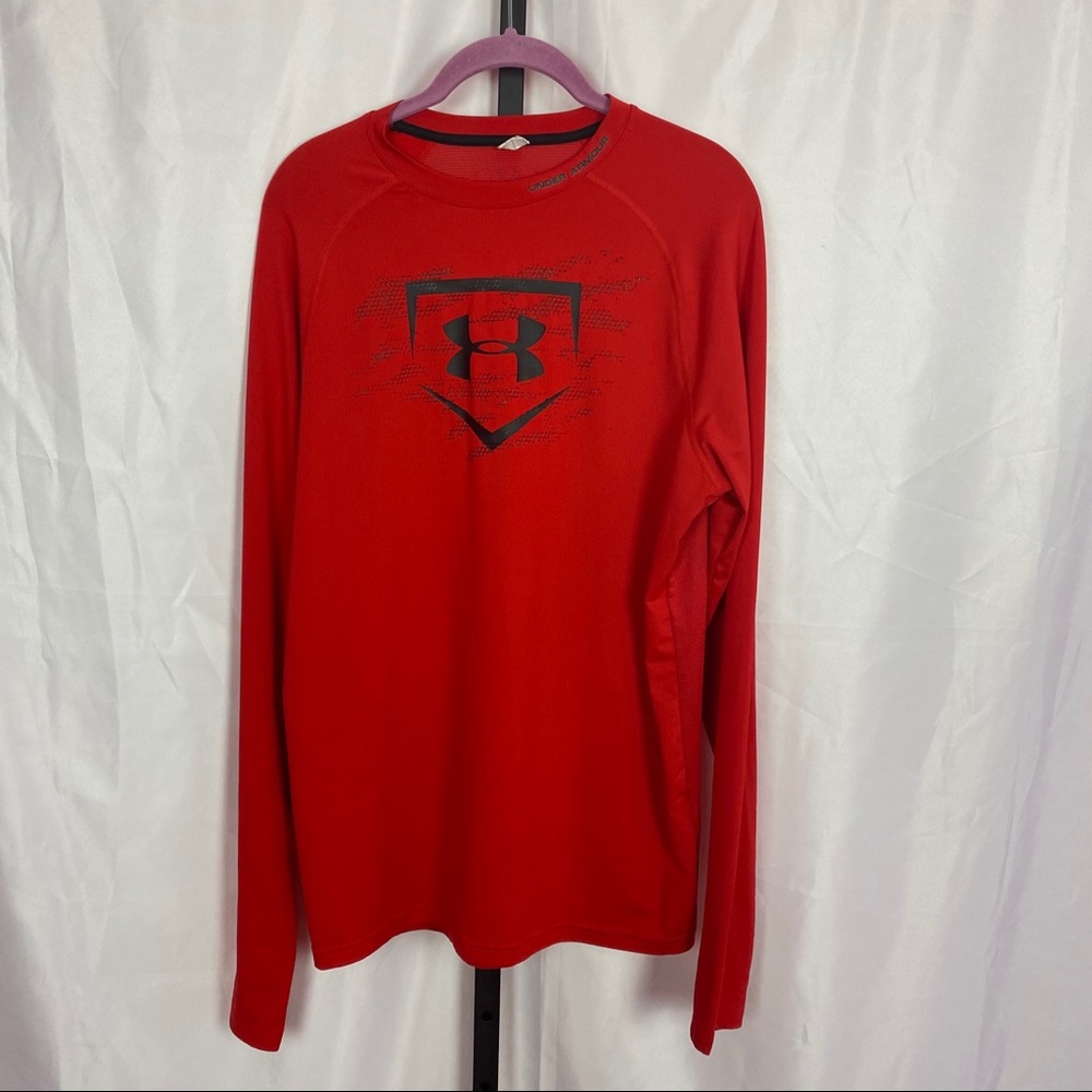 Under Armour Red Long Sleeve Heat Gear shirt, Med